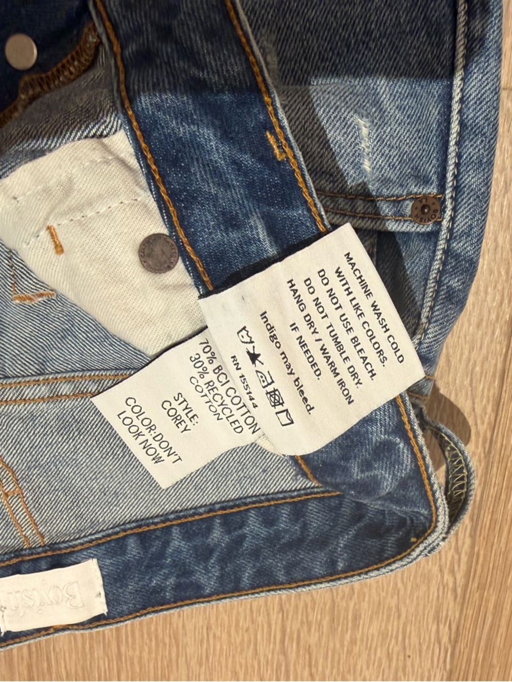 Boyish jeans Light Blue Washed distressed Denim Skirt 25 - Picture 10 of 12
